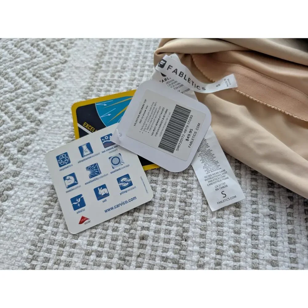 nwt fabletics valentina midi bikini top